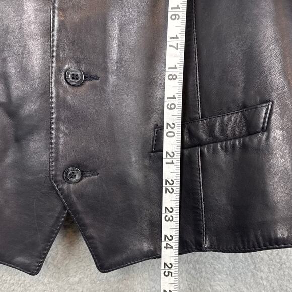 Vintage Leather And Suede Vest Black Cassidy Leather Fashions SZ L Boho Western - Picture 5 of 10